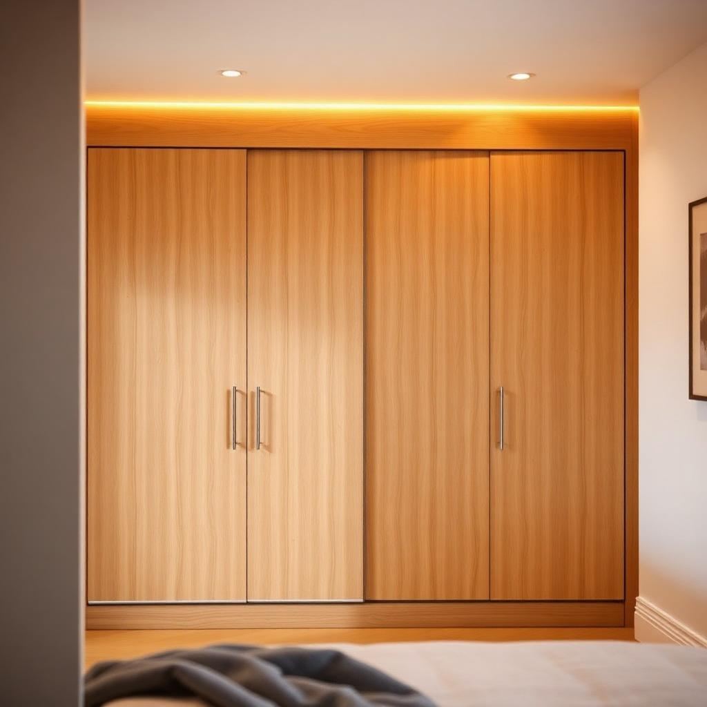 Dressing sur mesure — Écaussinnes — Dressing en chêne sur mesure avec portes coulissantes