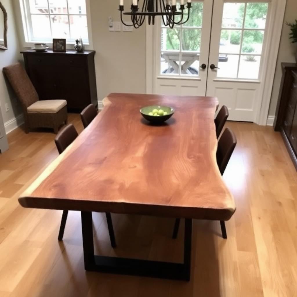 Table monoplot — Nivelles — Table monoplot en noyer massif